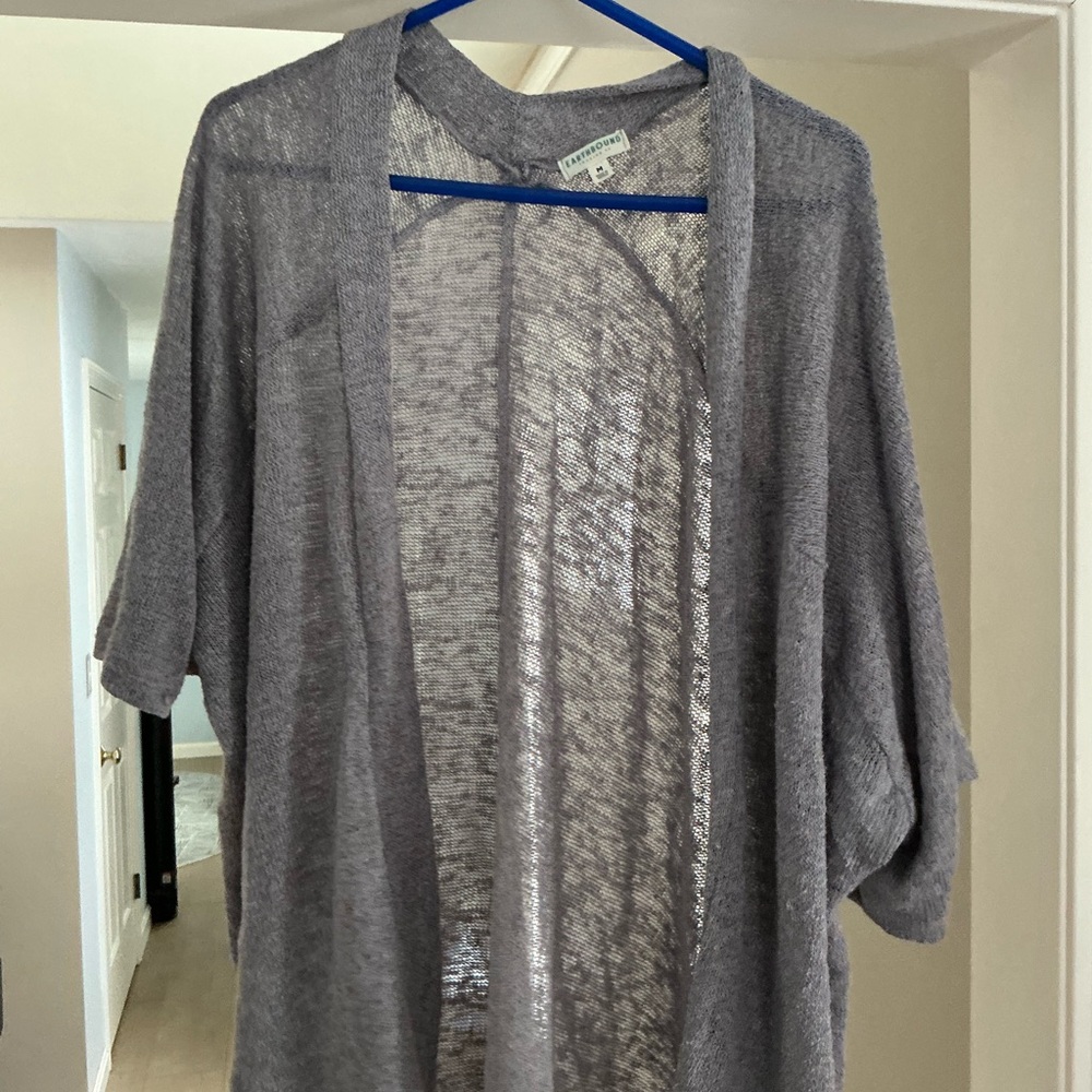EARTHBOUND Heather Gray Open-Front Women's Cardigan